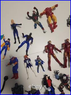 Vintage 90's Toy Biz Marvel Avengers X-Men 77 Action Figures Lot Loose Spiderman