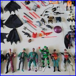 Vintage 90s Action Figure Toy Lot Batman DC With Accesories, Case