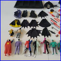 Vintage 90s Action Figure Toy Lot Batman DC With Accesories, Case