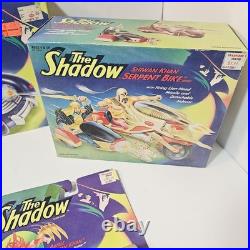 Vintage 90s The Shadow Kenner Toy Lot Mirage SX-100, (2) Serpent Bikes, And Figs