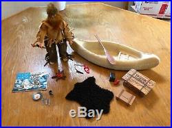 Vintage Action Figure Lot Gabriel Lone Ranger Solitary Trapper Canoe Complete