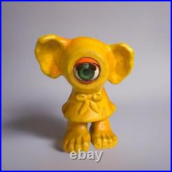 Vintage Arrow Industries Edward Mobley Cyclops Rubber Figure Toy Yellow Orange