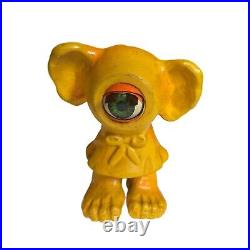 Vintage Arrow Industries Edward Mobley Cyclops Rubber Figure Toy Yellow Orange