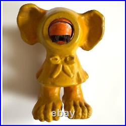 Vintage Arrow Industries Edward Mobley Cyclops Rubber Figure Toy Yellow Orange