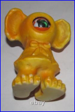 Vintage Arrow Industries Edward Mobley Cyclops Rubber Figure Toy Yellow Orange