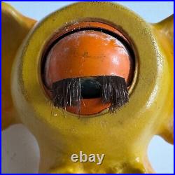 Vintage Arrow Industries Edward Mobley Cyclops Rubber Figure Toy Yellow Orange