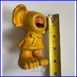 Vintage Arrow Industries Edward Mobley Cyclops Rubber Figure Toy Yellow Orange