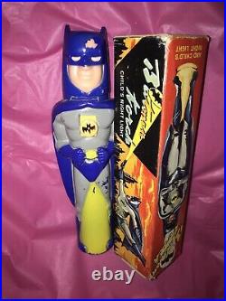 Vintage BATMAN TOY Hong Kong Scarce Figural Torch Light 1960s Boxed Read All