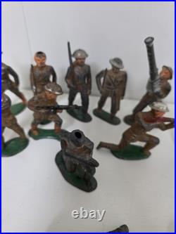 Vintage Barclay Lead Toy Soldier Figures Lot 18 Painted Army Men WW1 USA Poses