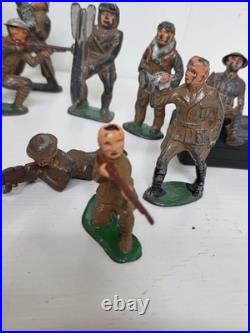 Vintage Barclay Lead Toy Soldier Figures Lot 18 Painted Army Men WW1 USA Poses
