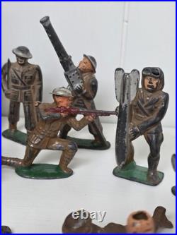 Vintage Barclay Lead Toy Soldier Figures Lot 18 Painted Army Men WW1 USA Poses