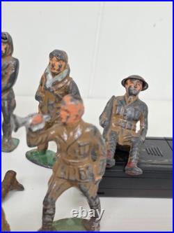 Vintage Barclay Lead Toy Soldier Figures Lot 18 Painted Army Men WW1 USA Poses