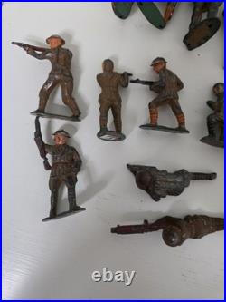Vintage Barclay Lead Toy Soldier Figures Lot 18 Painted Army Men WW1 USA Poses