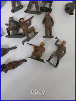 Vintage Barclay Lead Toy Soldier Figures Lot 18 Painted Army Men WW1 USA Poses