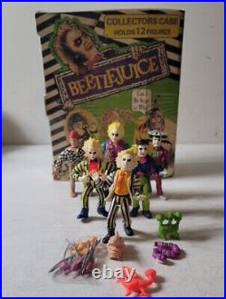 Vintage Beetlejuice Collectors Case 1990 with Lot of Beetlejuice Action Figures