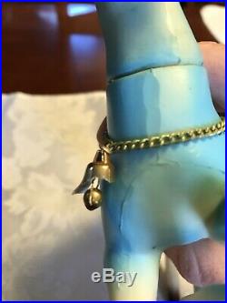 Vintage Blue Reindeer With Swivel Head, 50s, Soft Plastic, Made In Japan, 9 Toy