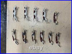 Vintage Britains Horse Fox Hunt Hound Dogs lot of 53 cast iron toy figures
