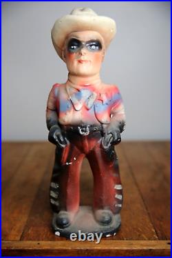 Vintage Chalkware Lone Ranger Figure Masked Cowboy TV Show Carnival toy prize