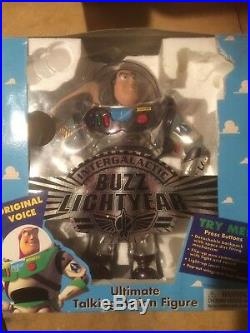 Vintage Collectable Toy Story Intergalactic Buzz Lightyear Chrome Talking Figure