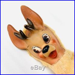 Vintage Columbia Toy Co Rubber Face Reindeer Rudolph Christmas Deer HTF Toy