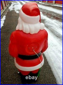 Vintage Empire 46 Blow Mold Giant Santa Green Toy Sack Christmas Lighted AA