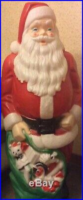 Vintage Empire 46 Christmas Santa Claus with Toy Sack Lighted Blow Mold Yard
