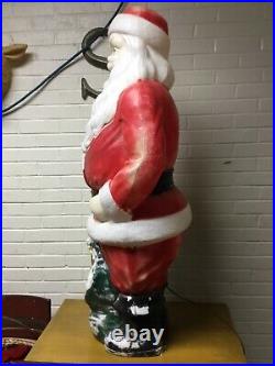 Vintage Empire 48 Santa Claus Christmas Lighted Blow Mold Toy Sack Great Patina