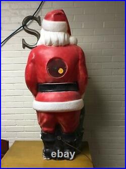 Vintage Empire 48 Santa Claus Christmas Lighted Blow Mold Toy Sack Great Patina