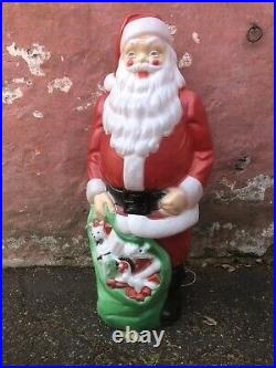 Vintage Empire Blow Mold Lighted 46 Christmas Santa Claus ORIG BOX Toy Sack