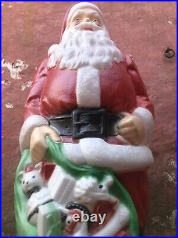 Vintage Empire Blow Mold Lighted 46 Christmas Santa Claus ORIG BOX Toy Sack