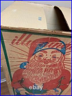 Vintage Empire Blow Mold Lighted 46 Christmas Santa Claus Toy Sack Original Box