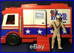 Vintage Evel Knievel 1973 Stunt Cycles Scramble Van Figure Doll Trailer Ideal
