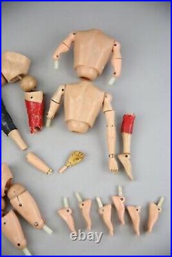 Vintage GI Joe 1964 Action Figure Body Parts Torso Leg Feet Arm Hands 12 toy