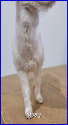 Vintage Goat White Real Fur Toy Figure