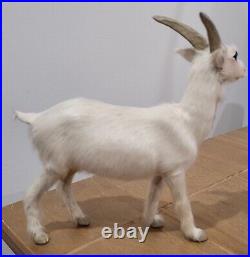 Vintage Goat White Real Fur Toy Figure