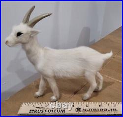 Vintage Goat White Real Fur Toy Figure