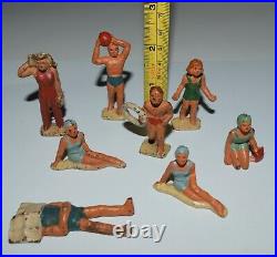 Vintage Grey Iron Beach Figure Die Cast Antique Toys Original 1930