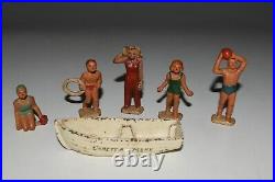 Vintage Grey Iron Beach Figures Cast Iron Dimestore Toys 1930