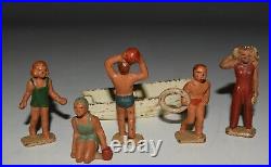 Vintage Grey Iron Beach Figures Cast Iron Dimestore Toys 1930