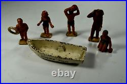 Vintage Grey Iron Beach Figures Cast Iron Dimestore Toys 1930