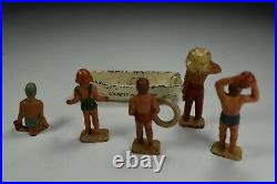 Vintage Grey Iron Beach Figures Cast Iron Dimestore Toys 1930