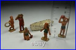 Vintage Grey Iron Beach Figures Cast Iron Dimestore Toys 1930