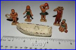 Vintage Grey Iron Beach Figures Cast Iron Dimestore Toys 1930