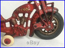 Vintage HUBLEY cast iron POPEYE MOTORCYCLE 1930s toy figure patrol cycle rare