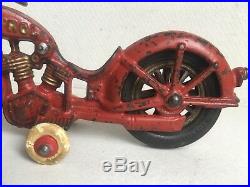 Vintage HUBLEY cast iron POPEYE MOTORCYCLE 1930s toy figure patrol cycle rare