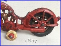 Vintage HUBLEY cast iron POPEYE MOTORCYCLE 1930s toy figure patrol cycle rare