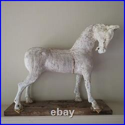 Vintage Hand Carved Rocking Horse Maquette Model Figure Decorative Interiors