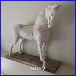 Vintage Hand Carved Rocking Horse Maquette Model Figure Decorative Interiors