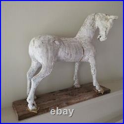 Vintage Hand Carved Rocking Horse Maquette Model Figure Decorative Interiors