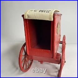 Vintage Handmade FOLK ART Wooden Toy WAGON US Mail With Figure